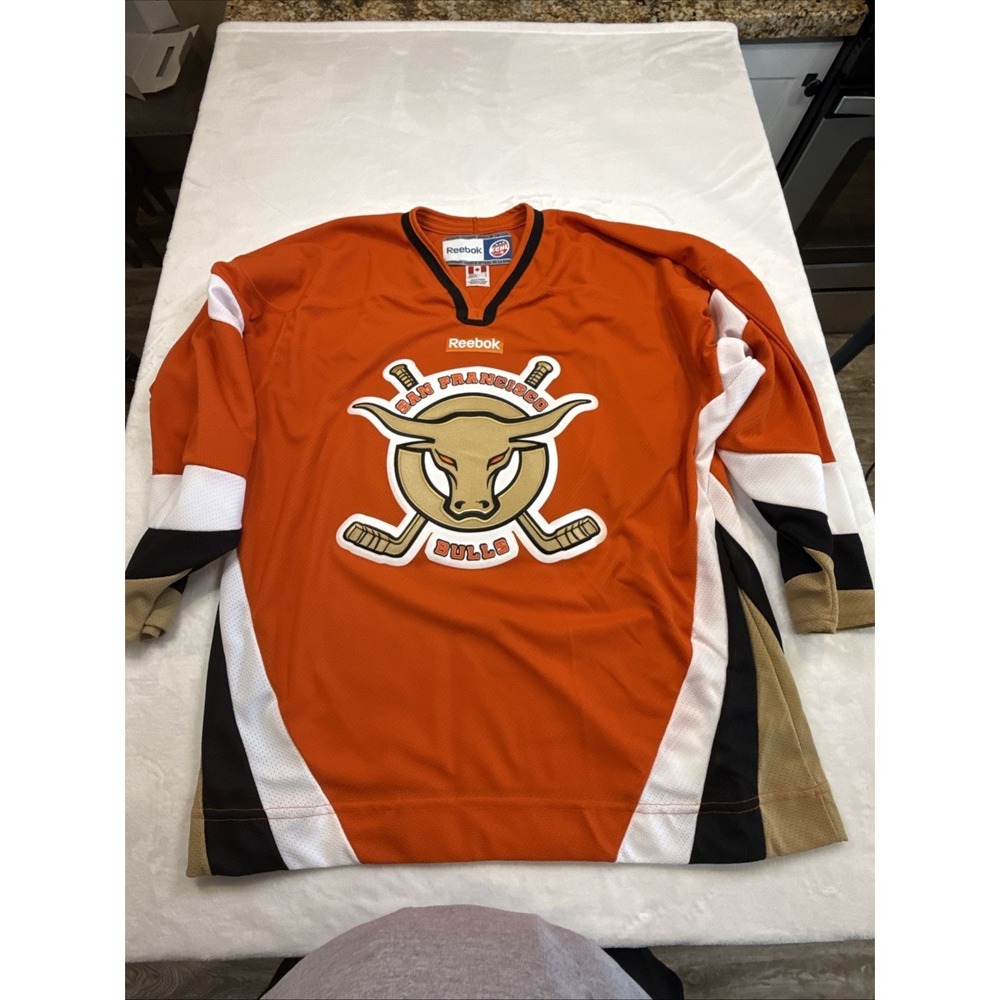 Vintage San Francisco‎ Bulls Minor League Hockey Jersey Reebok ECHL Size Large